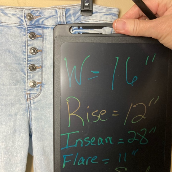 American Eagle AE Next Level Stretch High Waist Button Fly Flare Jeans Size 14R - Picture 11 of 11